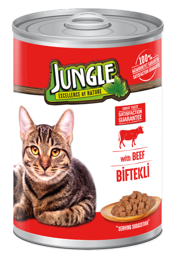 Jungle Konserve Kedi Maması Biftekli 400 Gr