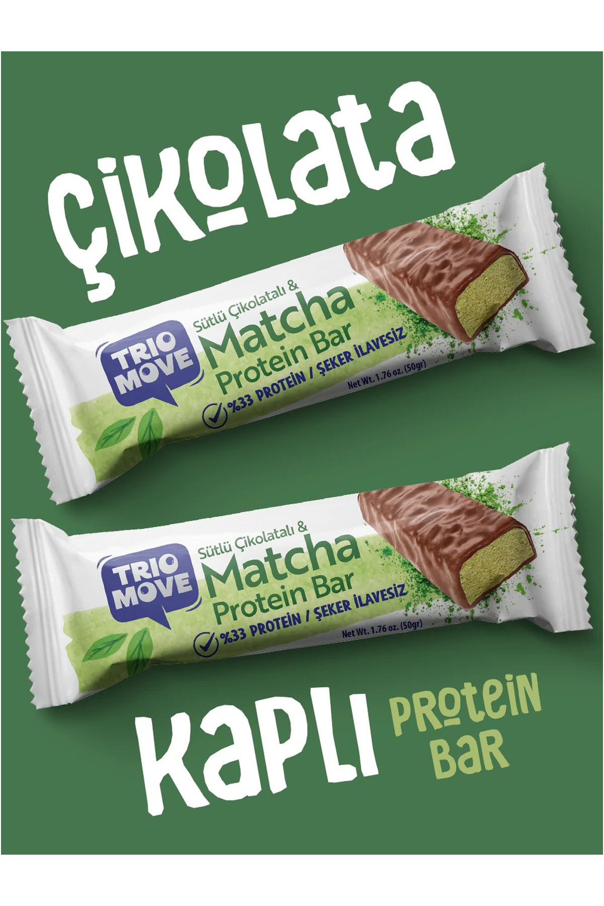Trio Move %33 Protein Bar Matchalı ve Sütlü 50 Gr