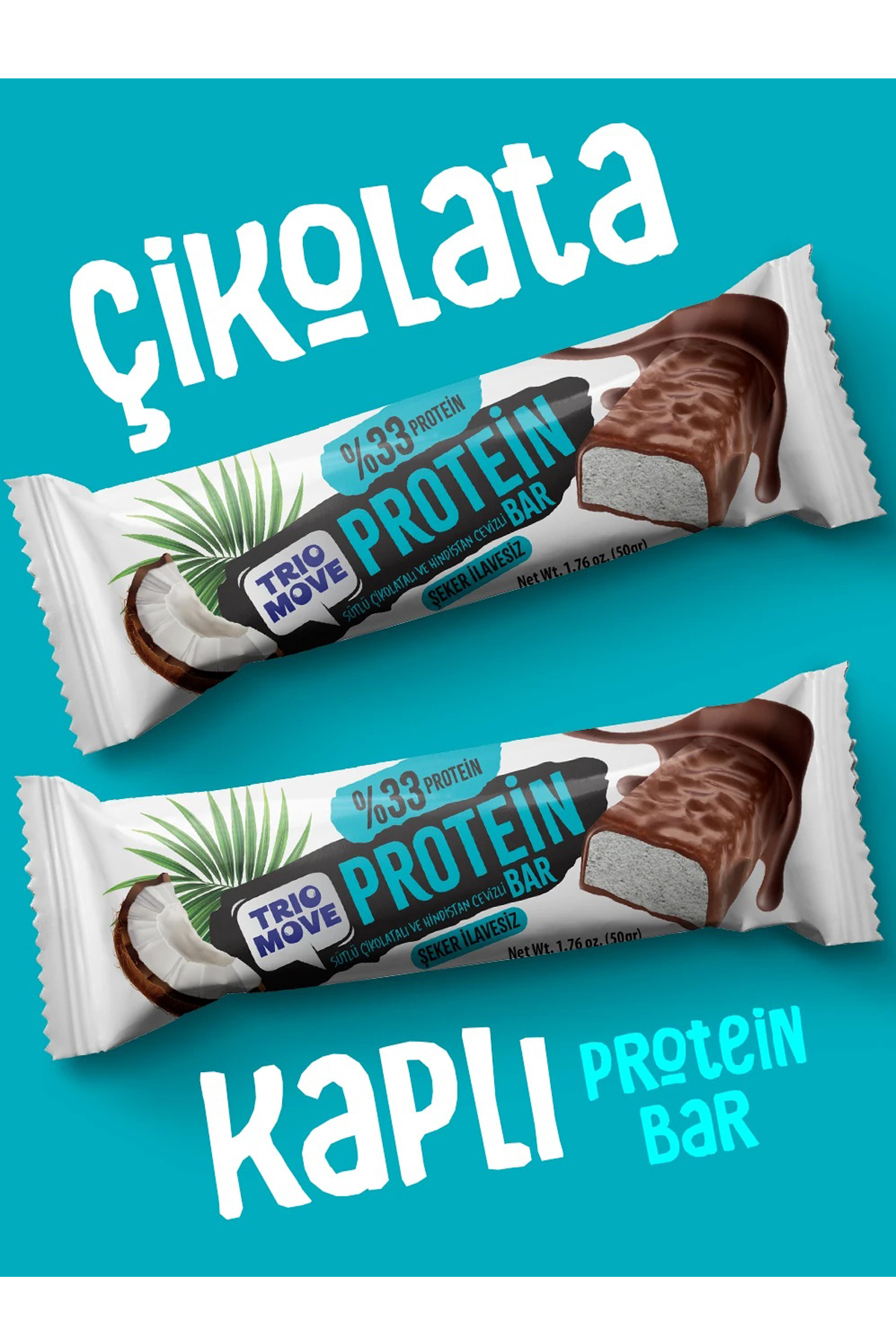 Trio Move %33 Protein Bar Hindistan Cevizli ve Sütlü 50 Gr