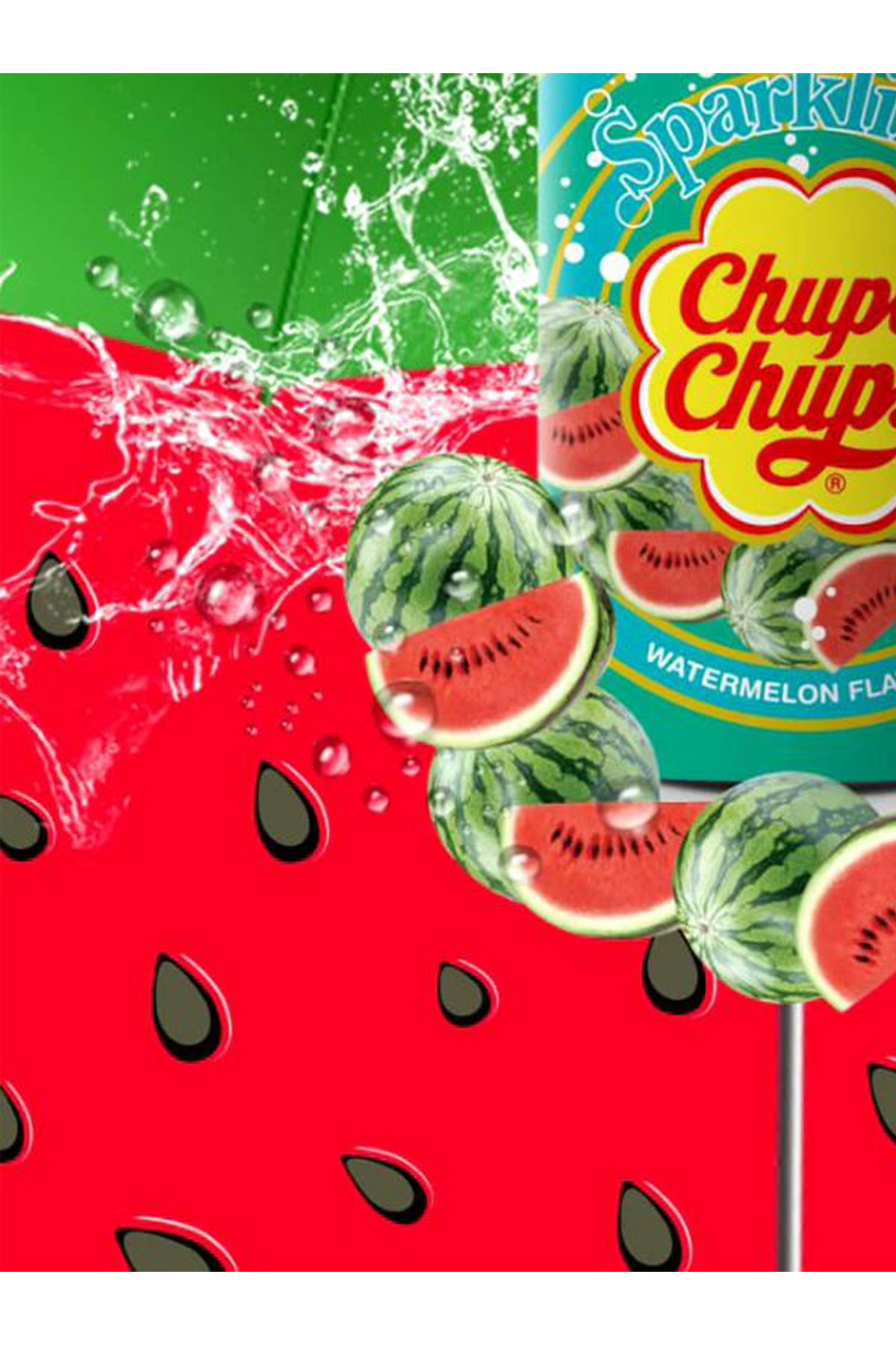 Chupa Chups Sparkli̇ng Watermelon Flavour 345 Ml