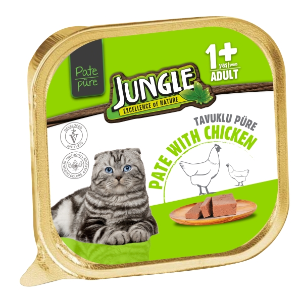 Jungle Püre Kedi Maması Yetişkin Tavuklu 100 Gr