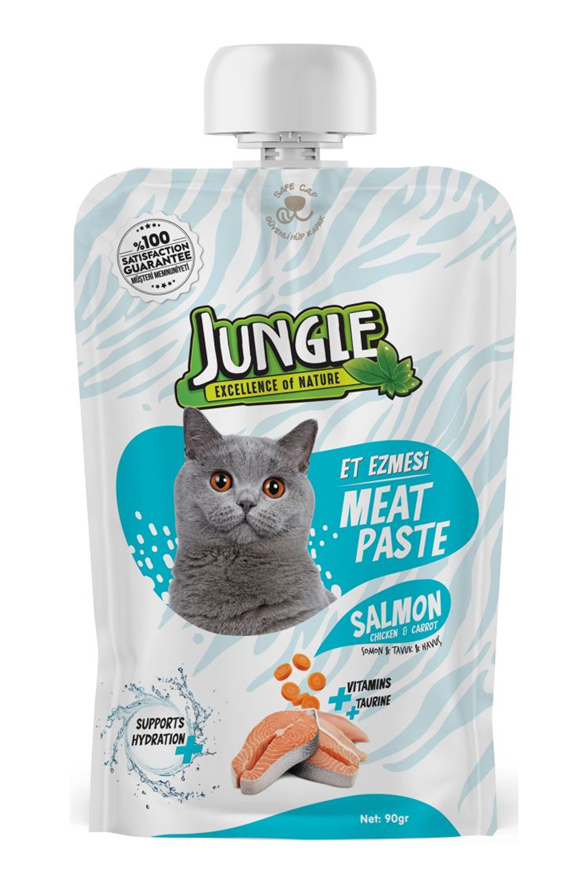 Jungle Meat Paste - Et Ezmesi Kedi Taze Somonlu & Tavuklu 90 Gr