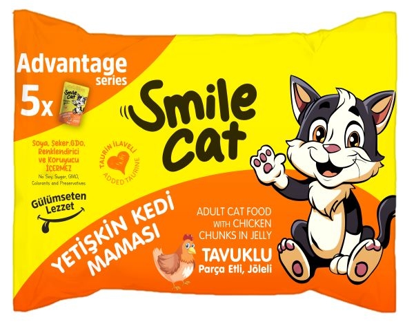 Smile Pouch Kedi Maması Yetişkin Tavuklu 85 Gr *5'Li Paket