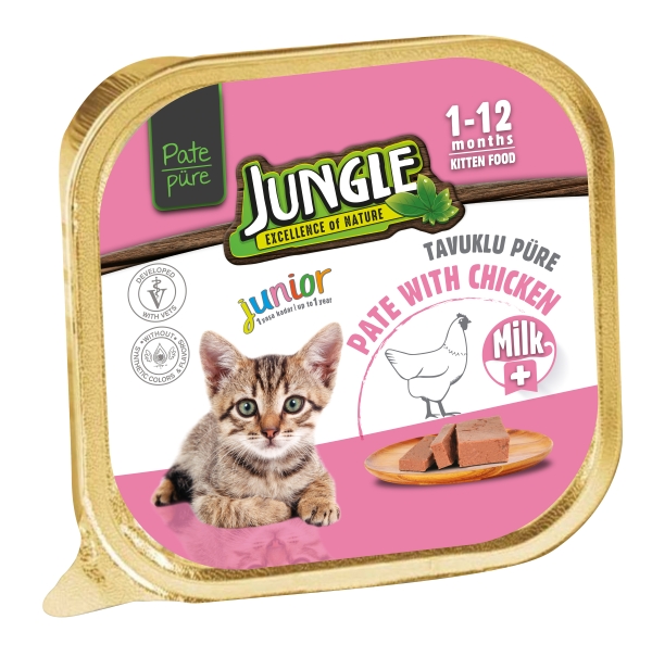 Jungle Püre Kedi Maması Yavru Sütlü & Tavuklu 100 Gr