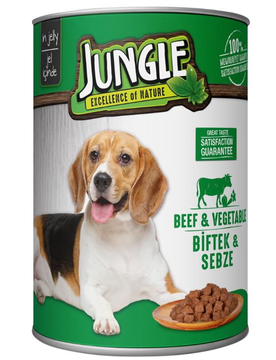 Jungle Konserve Köpek Maması Biftekli & Sebzeli 400 Gr