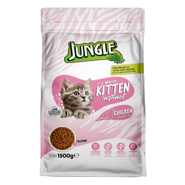 Jungle Kuru Kedi Maması Yavru Tavuklu 1,5 Kg