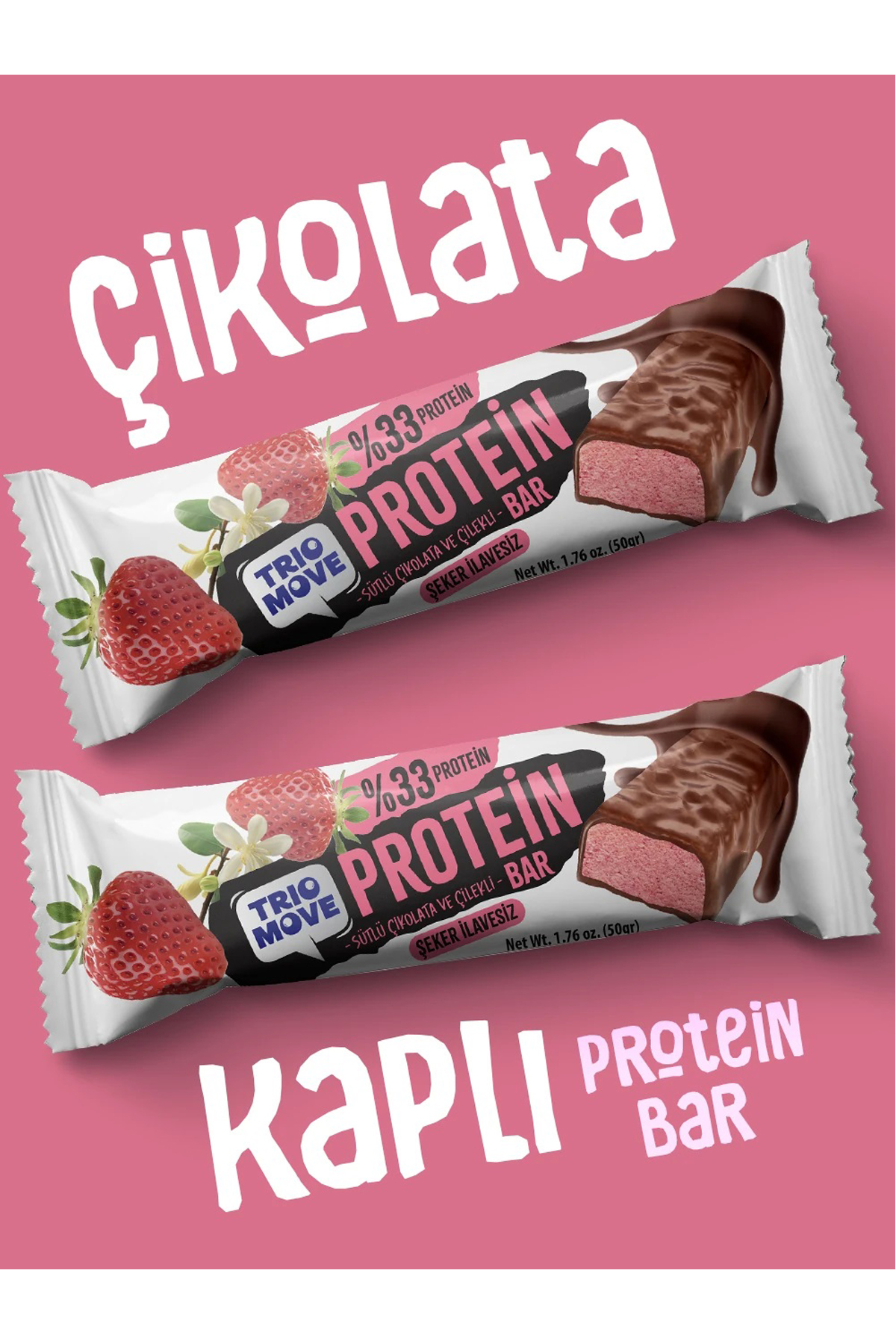 Trio Move %33 Protein Bar Vani̇lya Ve Çi̇lek 50 Gr