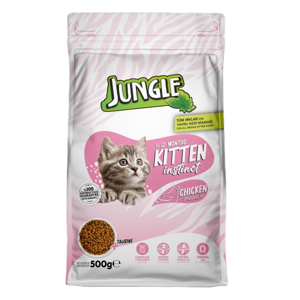 Jungle Kuru Kedi Maması Yavru Tavuklu 500 Gr