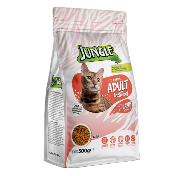 Jungle Kuru Kedi Maması Yetişkin Kuzu Etli 500 Gr