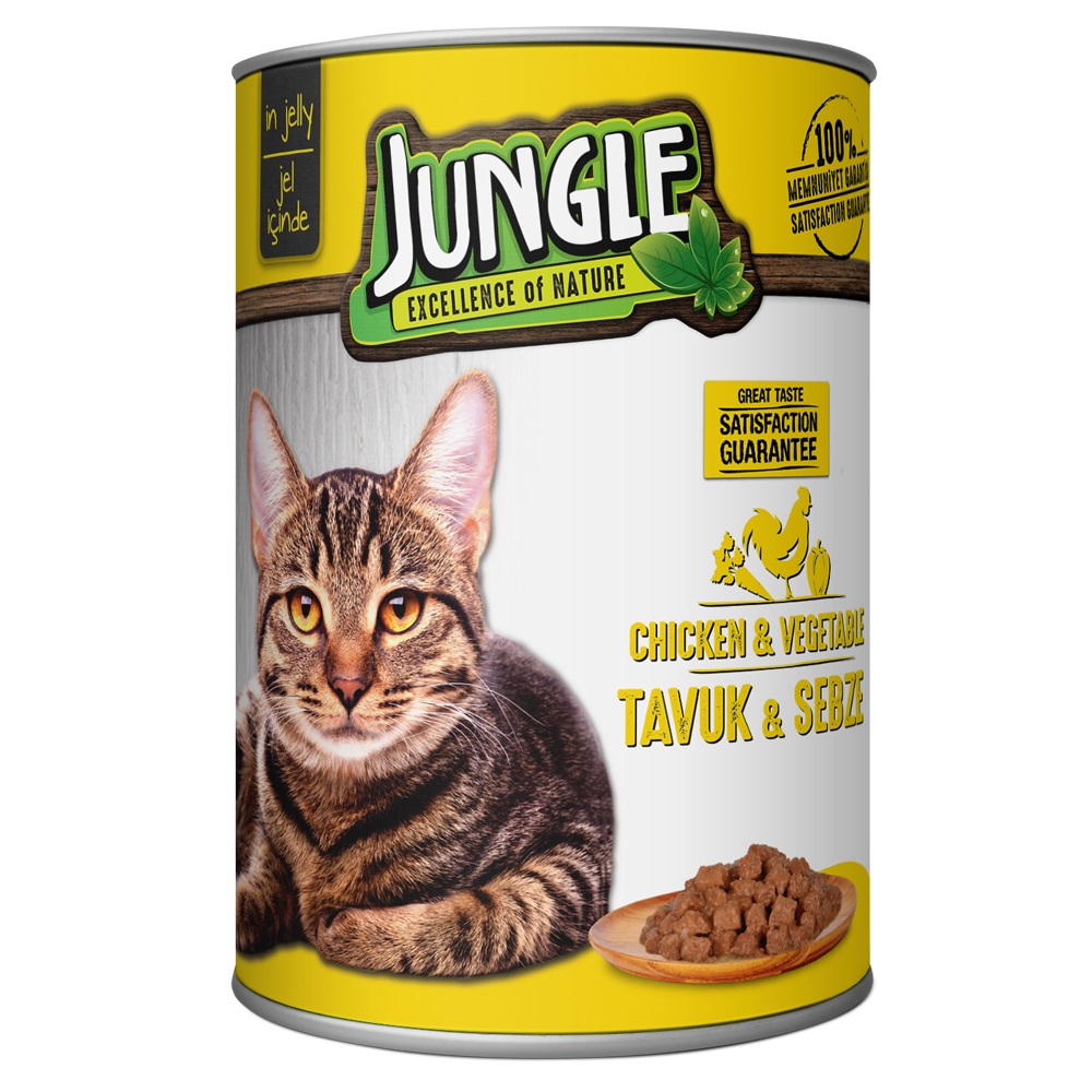 Jungle Konserve Kedi Maması Tavuklu & Sebzeli 400 Gr