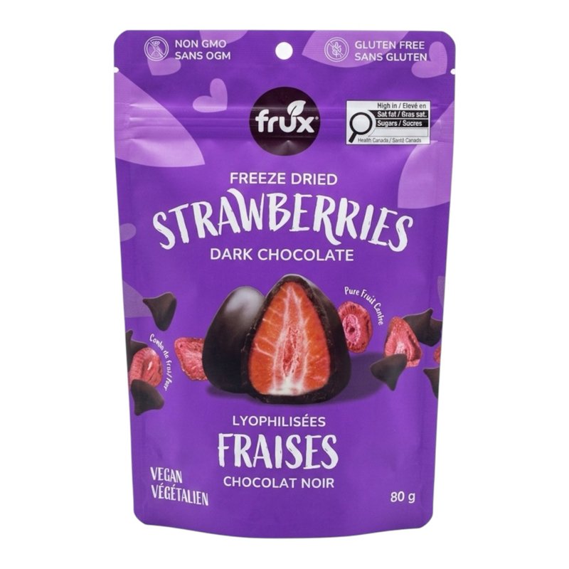 FRUX FREEZE DRIED STRAWBERRIES DARK CHOCOLATE 80 GR