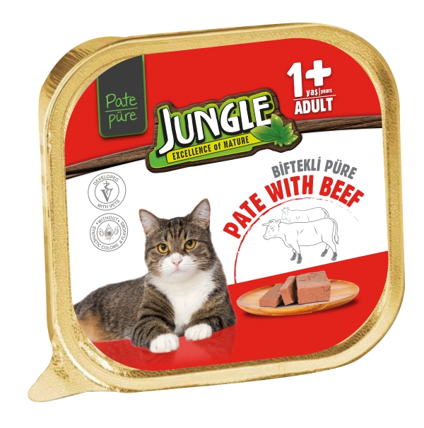 Jungle Püre Kedi Maması Yetişkin Dana Etli 100 Gr