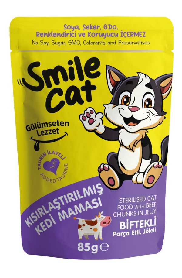 Smile Pouch Kedi Maması Kısır Biftekli 85 Gr