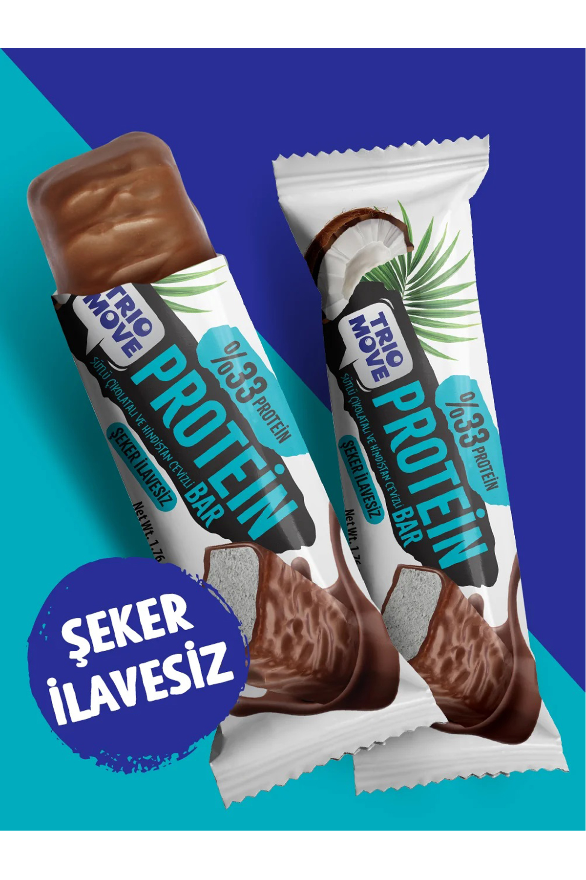 Trio Move %33 Protein Bar Hindistan Cevizli ve Sütlü 50 Gr
