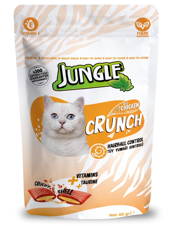 Jungle Crunch Kedi Ödül Maması Tüy Yumağı Kontrolü 60 Gr