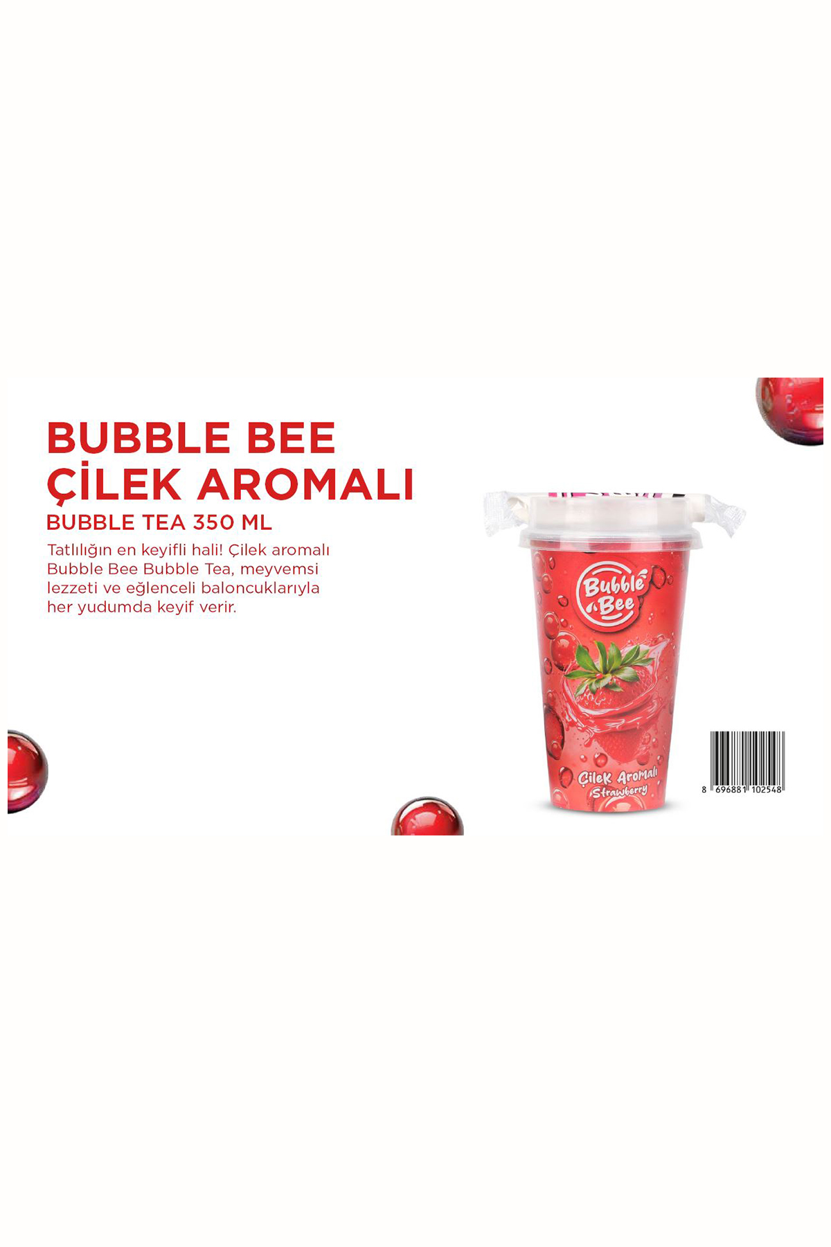 Bubble Bee Strawberry (Çilek Aromalı) 350 ml
