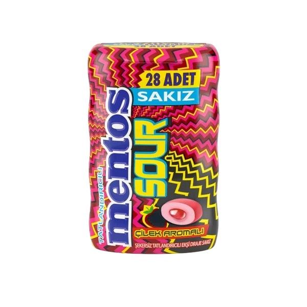 Mentos Sour Çilek Aromalı Draje Sakız 56 Gr