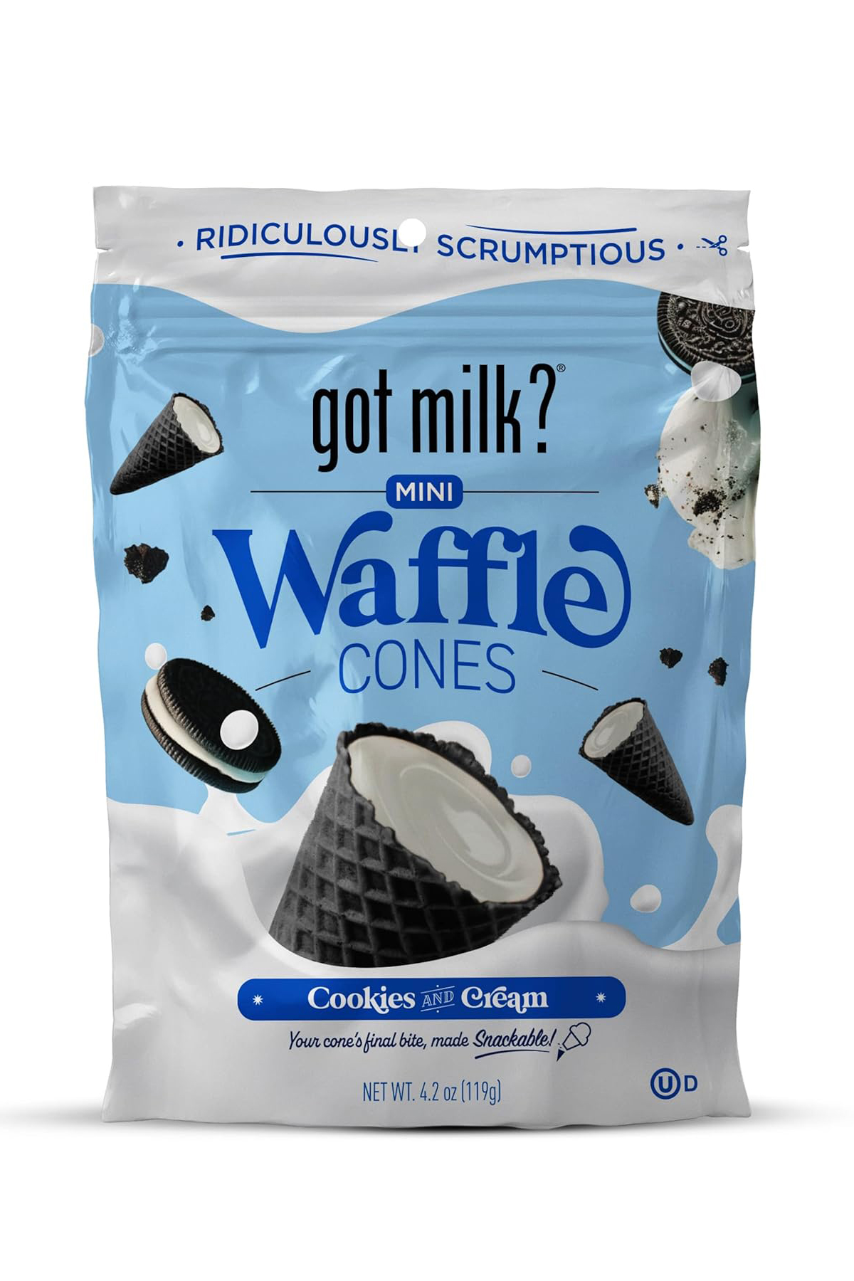 Got Milk Mini Waffle Cones Cookies and Cream 119 gr