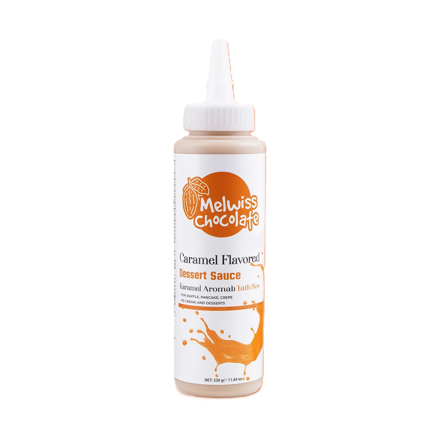 MELWİSS CHOCOLATE CARAMEL FLAVORED DESSERT SAUCE (KARAMEL AROMALI TATLI SOS) 330 GR 