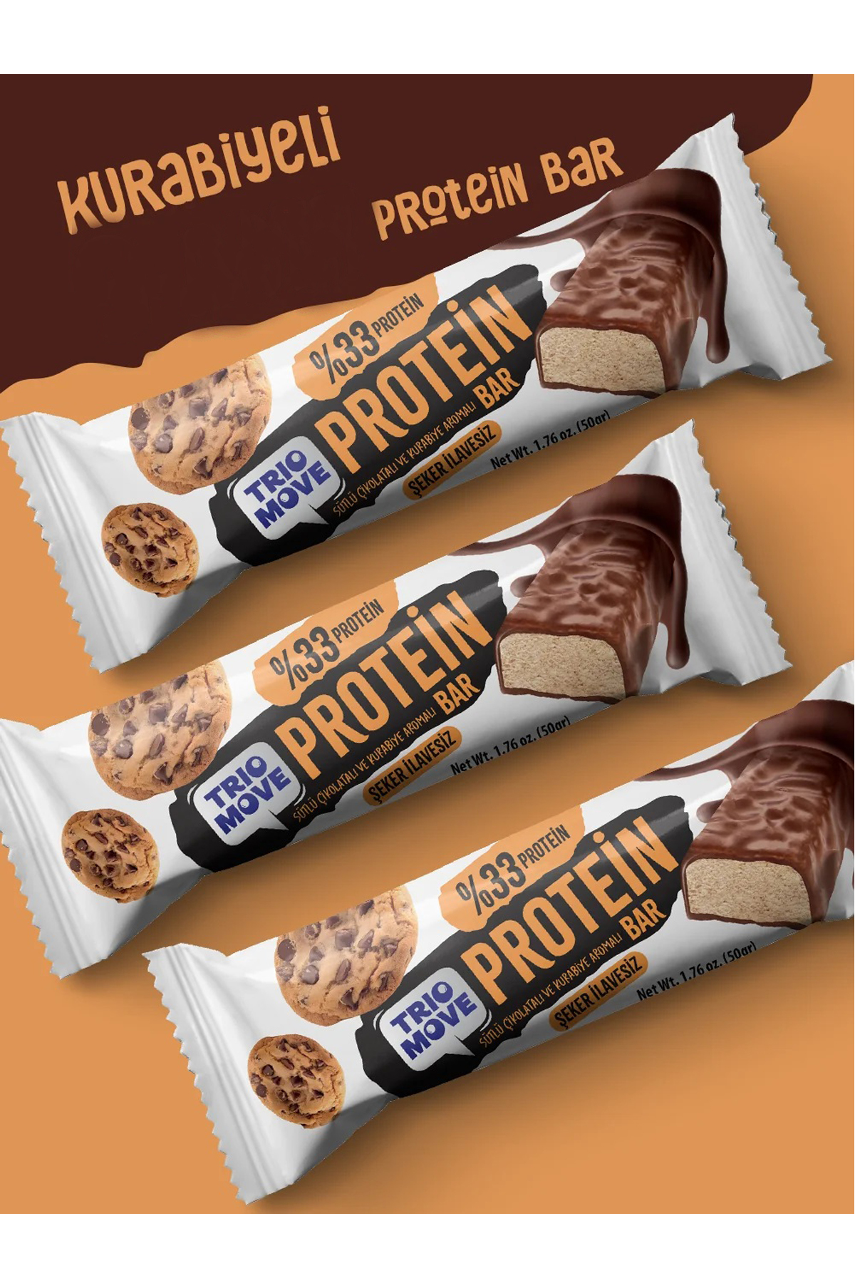 Trio Move %33 Protein Bar Kurabi̇yeli̇ Ve Sütlü 50 Gr