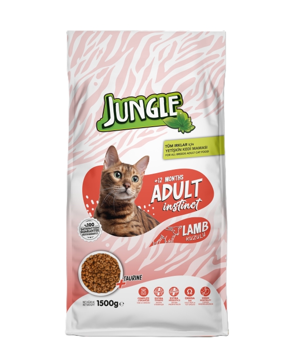 Jungle Kuru Kedi Maması Yetişkin Kuzu Etli 1,5 Kg