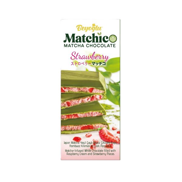 BEYOĞLU MATCHICO MATCHA CHOCOLATE STRAWBERRY 95 GR