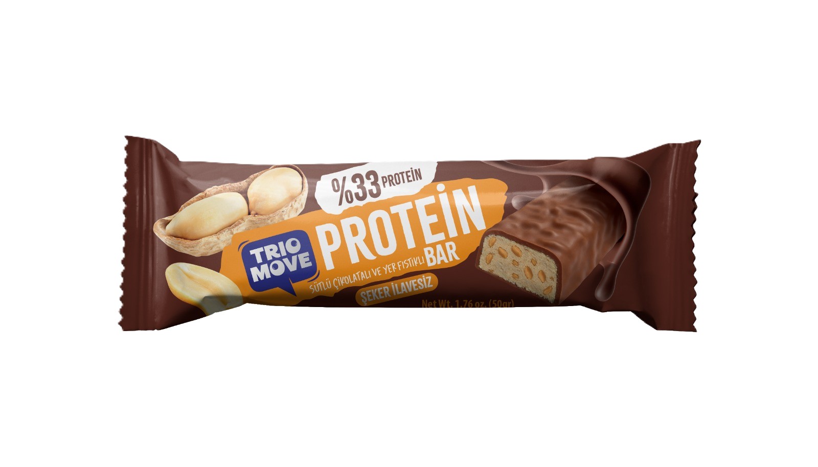 TRIO MOVE %33 PROTEIN BAR YER FISTIKLI VE SÜTLÜ 50 GR