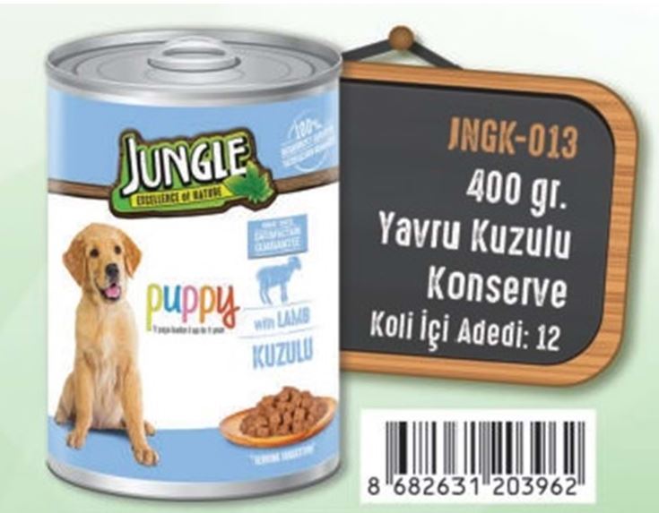 Jungle Konserve Köpek Maması Yavru Kuzu Etli 400 Gr