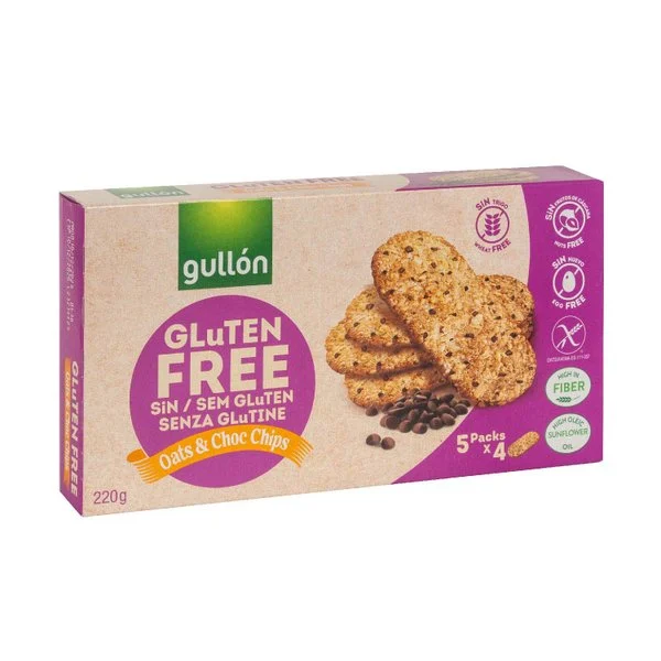 GULLON GLUTENSİZ YULAFLI ÇİK.PARÇALI KURABİYE 220 GR