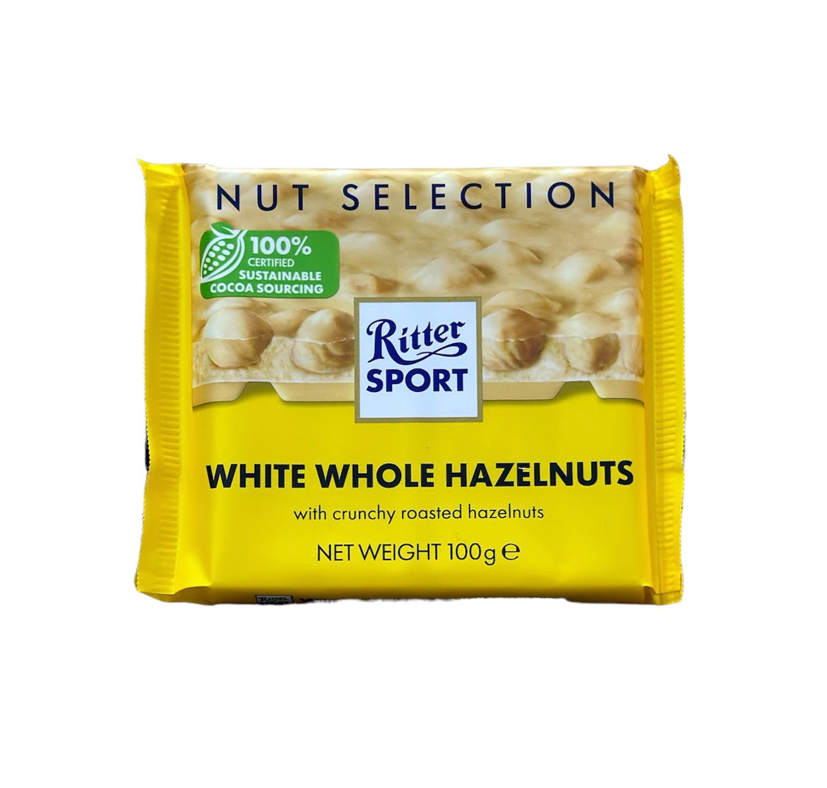 RİTTER SPORT WHİTE WHOLE HAZELNUT (TANE FINDIKLI BEYAZ) 100 GR 