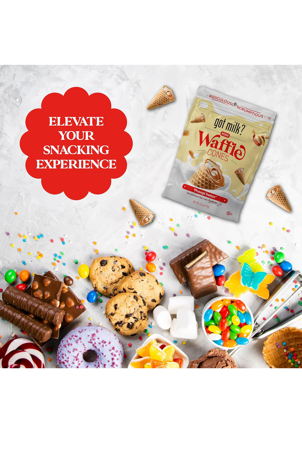 Got Milk Mini Waffle Cones Peanut Butter 119 gr