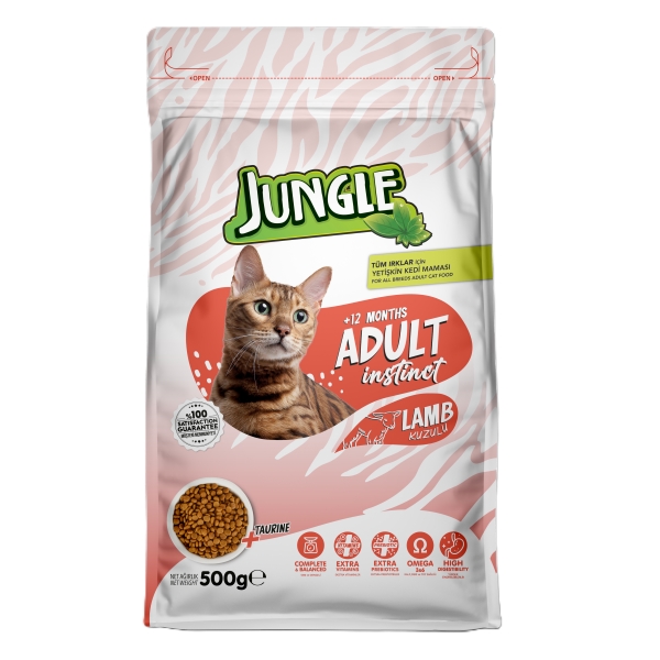 Jungle Kuru Kedi Maması Yetişkin Kuzu Etli 500 Gr