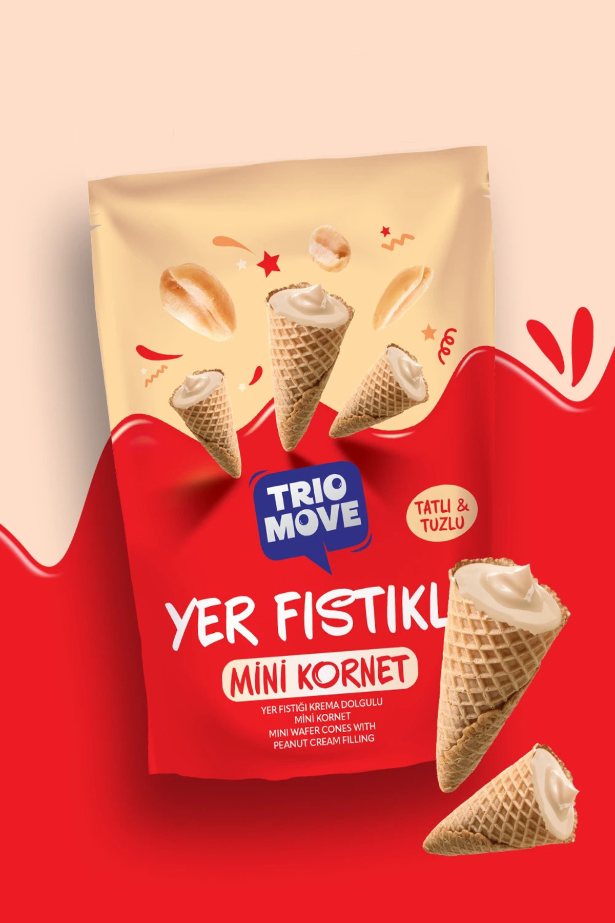 TRIO MOVE MİNİ KORNET YER FISTIKLI 55 GR 
