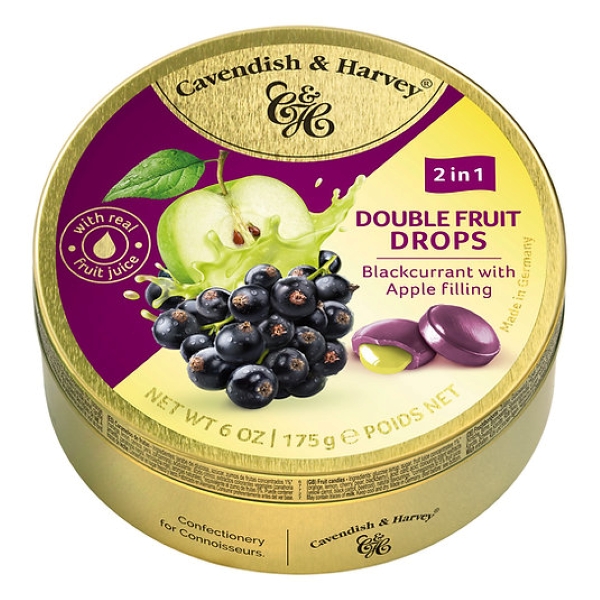 Cavendi̇sh & Harvey Double Fruit Drops (Frenk Üzümü & Elma Dolgulu) 175 Gr 