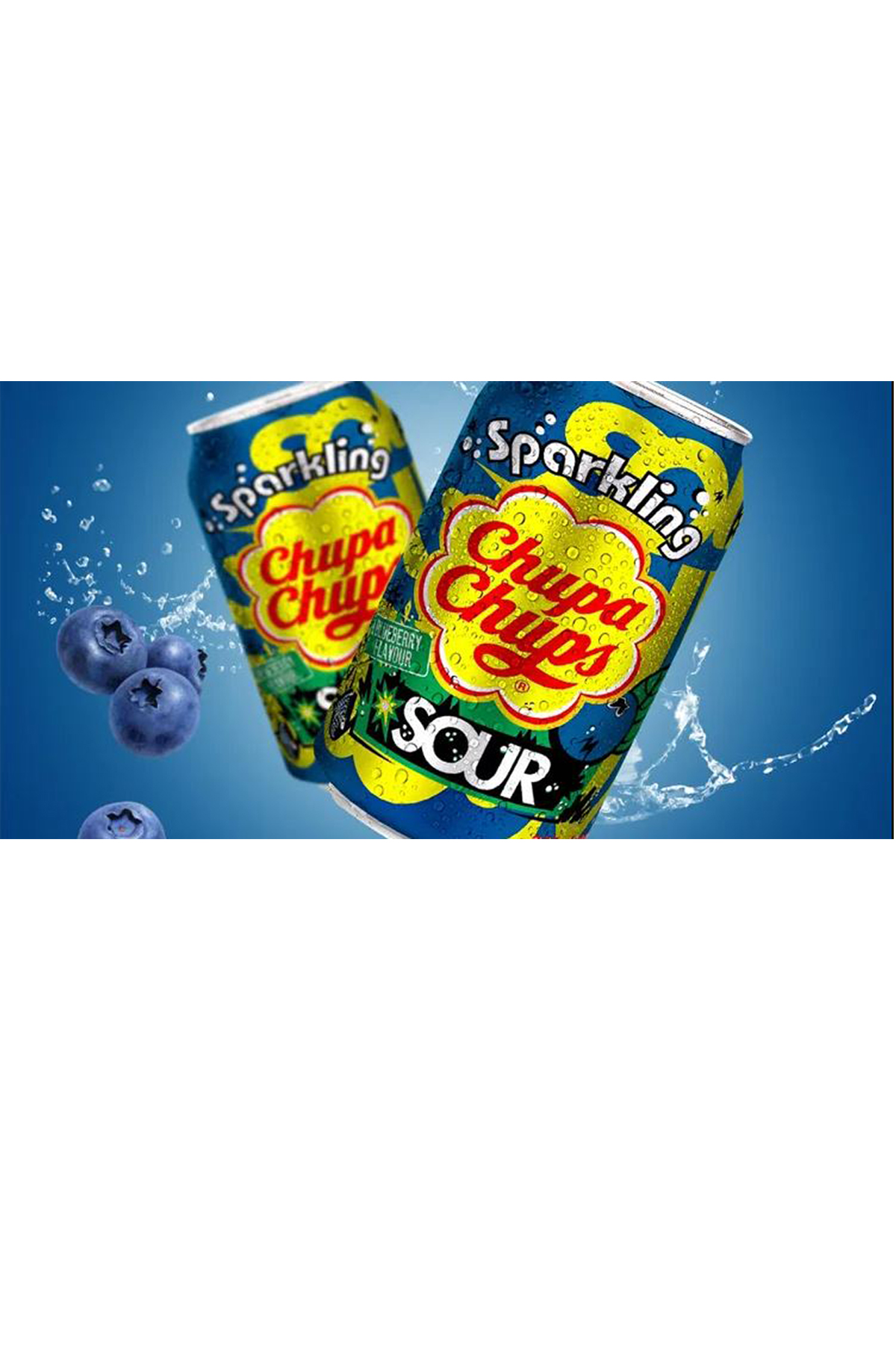 Chupa Chups Sparkli̇ng Sour Blueberry Flavour 345 Ml 