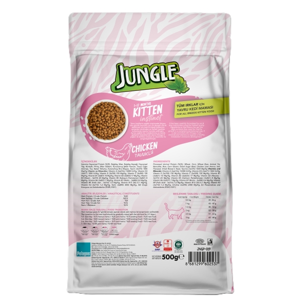 Jungle Kuru Kedi Maması Yavru Tavuklu 500 Gr