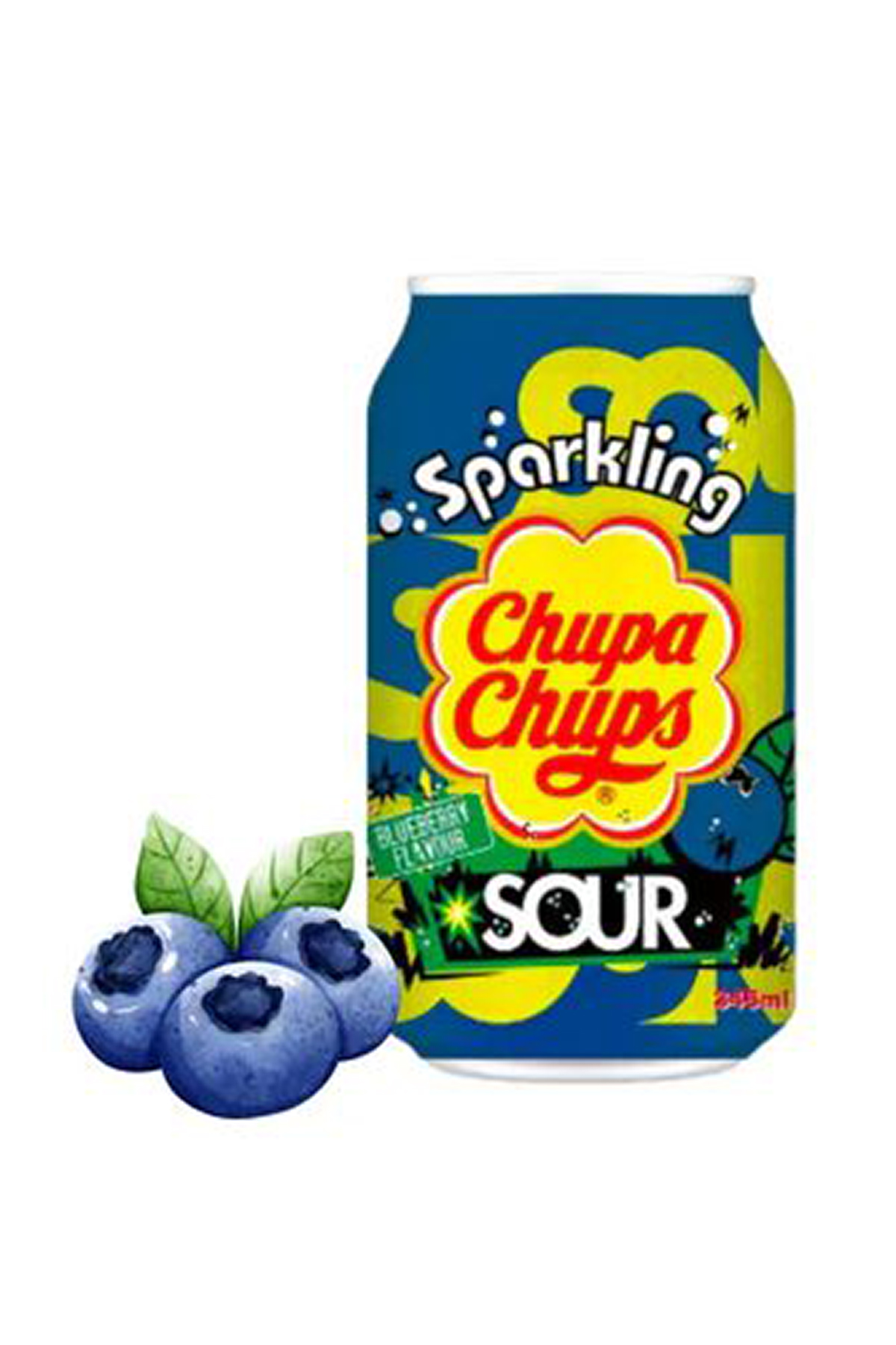 Chupa Chups Sparkli̇ng Sour Blueberry Flavour 345 Ml 
