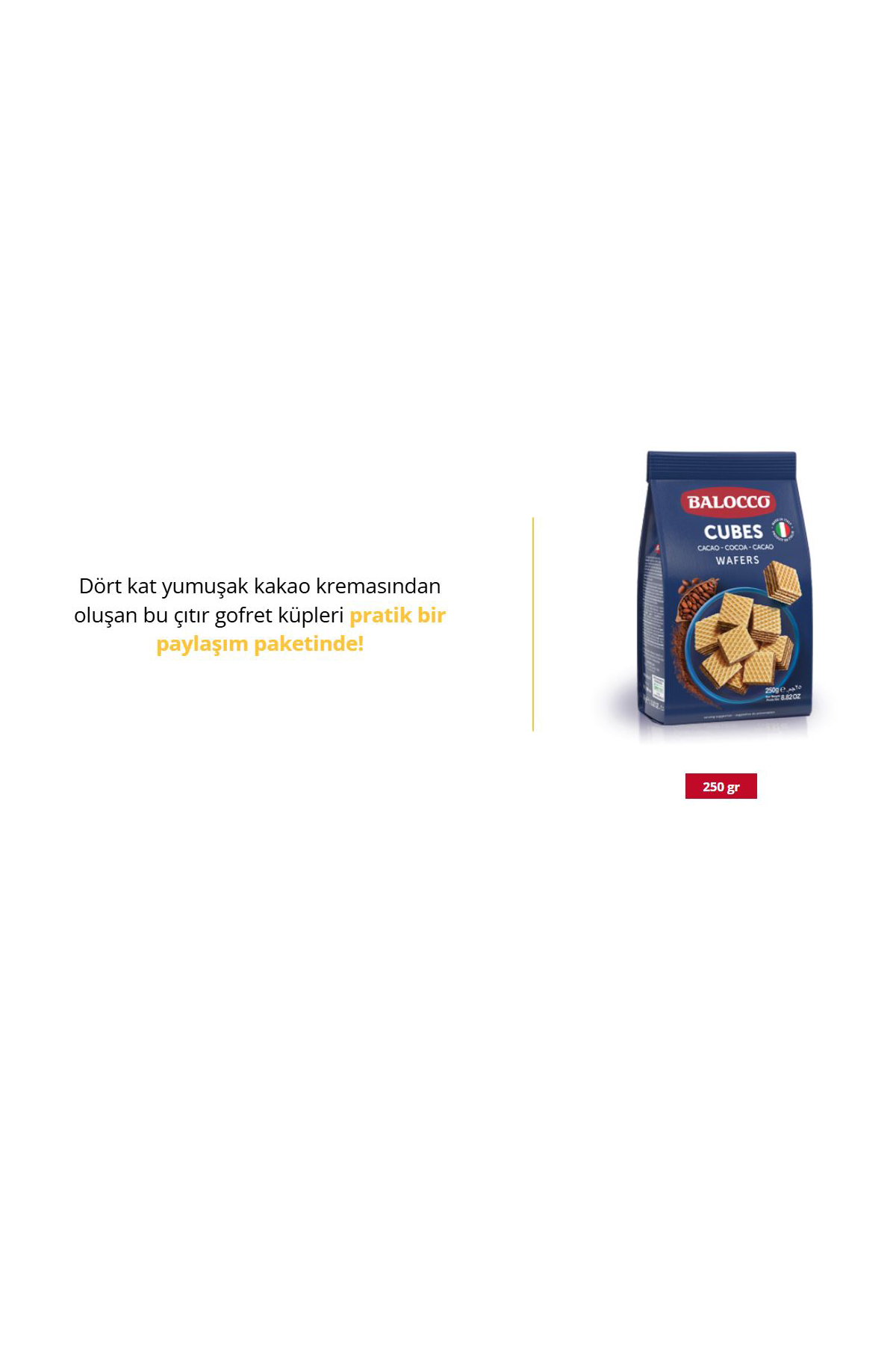 BALOCCO WAFERS COCOA KÜP GOFRET (KAKAOLU) 250 GR