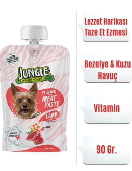 Jungle Et Ezmesi Köpek Taze Kuzulu & Havuçlu 90 Gr