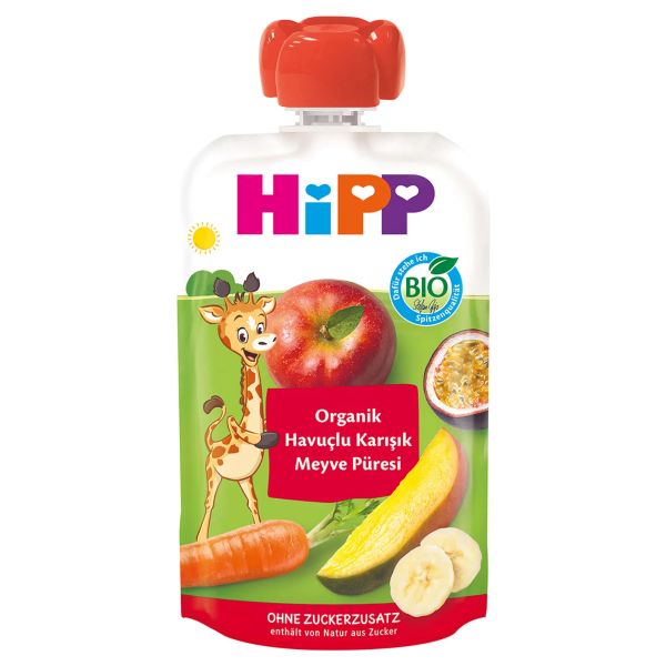HİPP ORGANİK HAVUÇLU KARIŞIK MEYVE PÜRESİ 100 GR