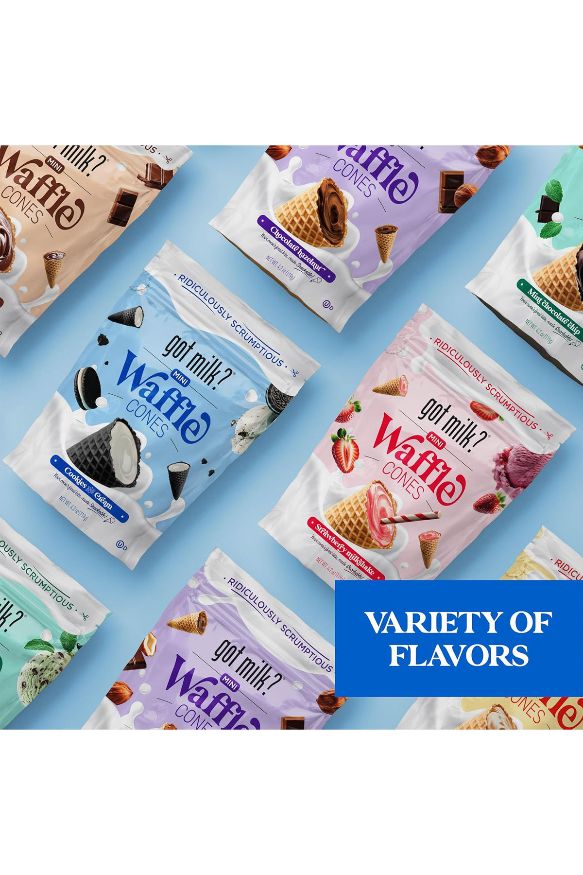 Got Milk Mini Waffle Cones Cookies and Cream 119 gr