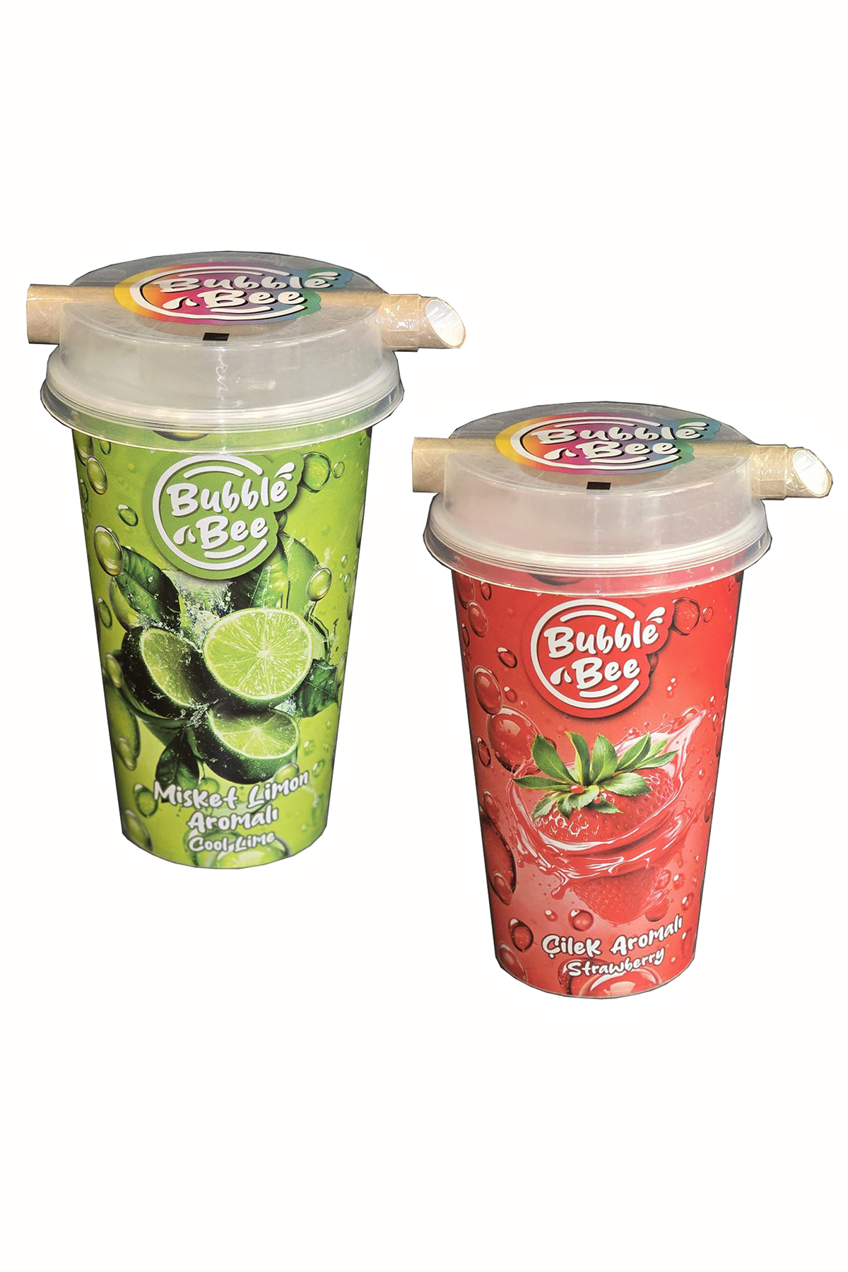 BUBBLE BEE 4 Çilek – 4 Misket Limon Aromalı İçecek 350 ml – Karma Koli 8’li