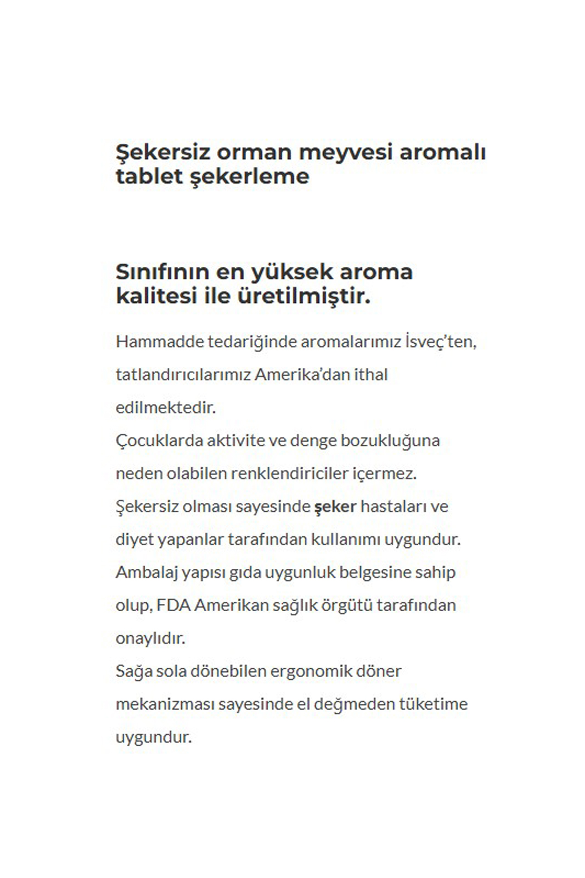 SWEET FRESH ORMAN MEYVESİ AROMALI ŞEKERSİZ ŞEKER 10GR