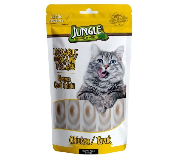 Jungle Krema Kedi Ödül Maması Tavuklu 14 Gr *5'li