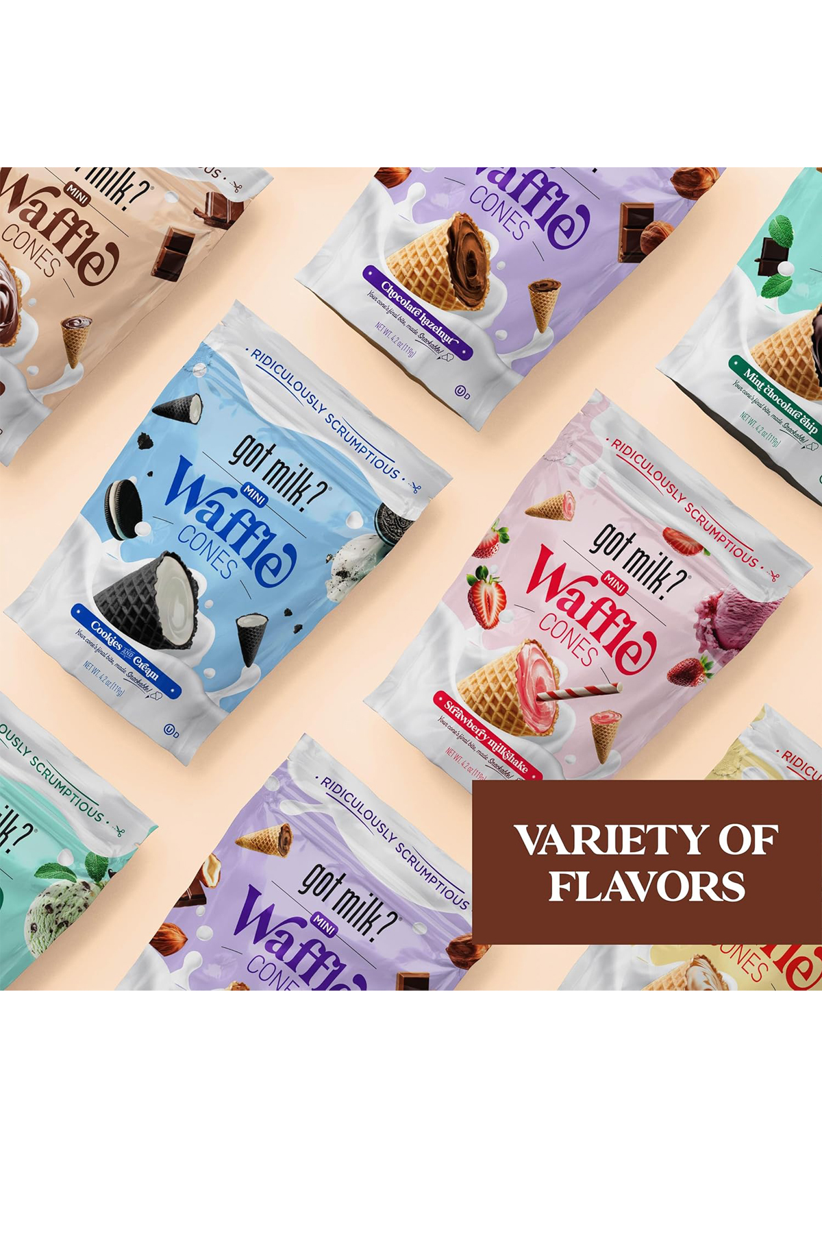 Got Milk Mini Waffle Cones Chocolate 119 gr