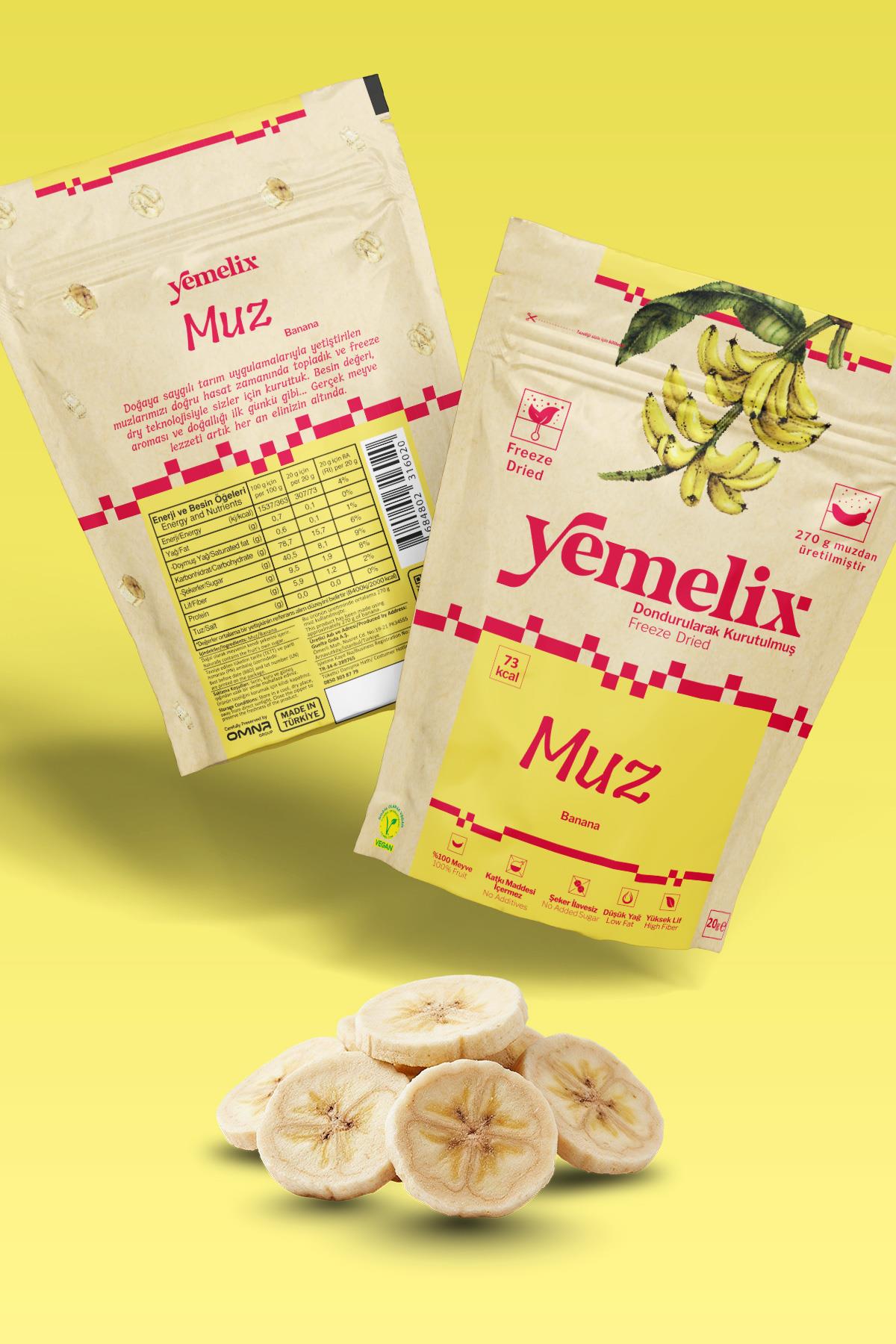 YEMELİX DONDURULARAK KURUTULMUŞ MUZ 20 GR 