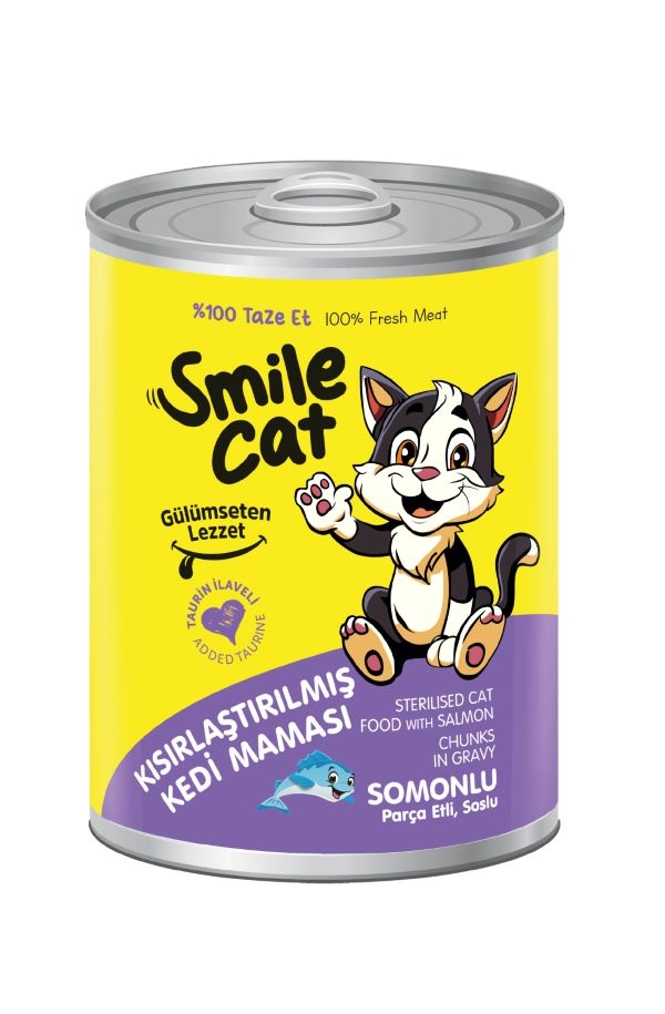 Smile Konserve Kedi Maması Kısır Somonlu 400 Gr