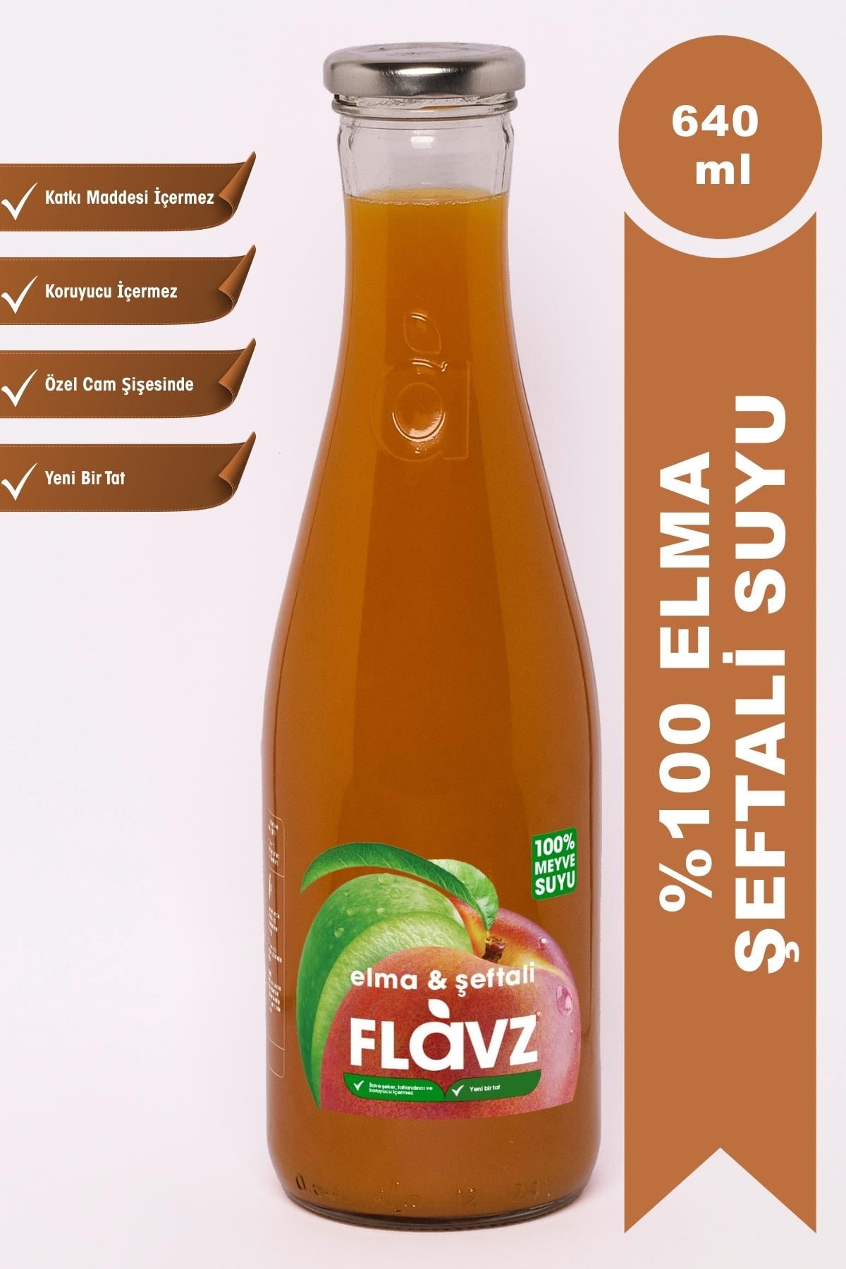 Flavz %100 Elma Şeftali Suyu 640 ml