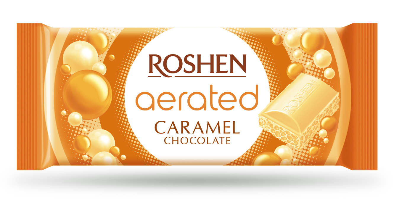 ROSHEN AERATED BUBBLE CARAMEL CHOCOLATE 80 GR