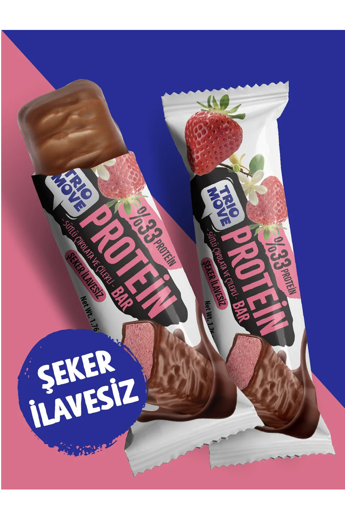 Trio Move %33 Protein Bar Vani̇lya Ve Çi̇lek 50 Gr